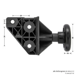Hörmann EcoStar Rollenhalter Mit Laufrolle, Links 11 Hörmann EcoStar Rollenhalter Mit Laufrolle, Links -Hörmann Verkauf 1084201 hoermann ecostar rollenhalter mit laufrolle links bemassung