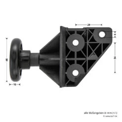 Hörmann EcoStar Rollenhalter Mit Laufrolle, Rechts -Hörmann Verkauf 1084202 hoermann ecostar rollenhalter mit laufrolle rechts bemassung