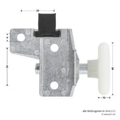 Hörmann Rollenhalter F80, Links -Hörmann Verkauf 1284003 hoermann rollenhalter f80 links bemassung