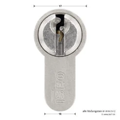 Hörmann Profil-Halbzylinder, 45,5 + 10 Mm, Links, TS 16 -Hörmann Verkauf 3014860 hoermann profil halbzylinder 45 5 10 mm links ts 16 zylinder masse