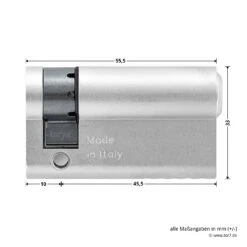 Hörmann Profil-Halbzylinder, 45,5 + 10 Mm, Links, TS 16 -Hörmann Verkauf 3014860 hoermann profil halbzylinder 45 5 10 mm links ts 16 zylinder seite masse