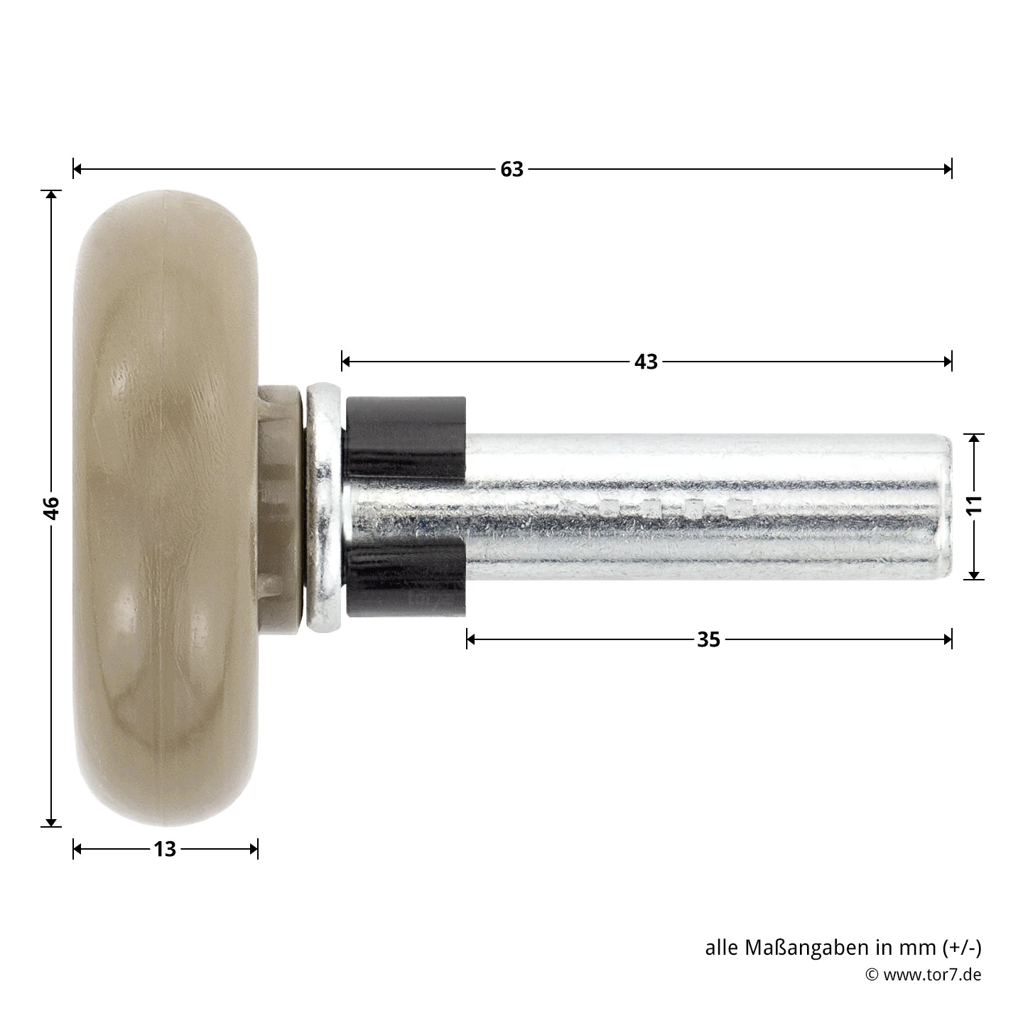 Hörmann Laufrolle Mit Gleitlager Und Distanzhülse, Braun 5 Hörmann Laufrolle Mit Gleitlager Und Distanzhülse, Braun - Image 5