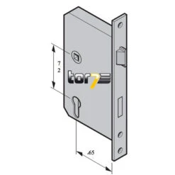 Hörmann Einsteck Rohrprofilschloss 1306 Für Nebentüren, PZ, Links -Hörmann Verkauf 3040438 hoermann einsteck rohrprofilschloss 1306 fuer nebentueren pz links