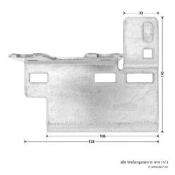 Hörmann Knotenblech, Beschlag L, Ausführung Links, Baureihe 30 -Hörmann Verkauf 3044999 hoermann knotenblech beschlag l ausfuehrung links baureihe 30 masse bild 1