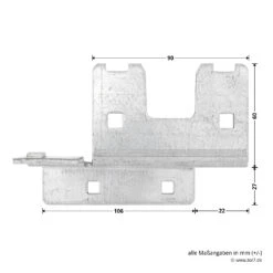 Hörmann Knotenblech, Beschlag L, Ausführung Links, Baureihe 30 -Hörmann Verkauf 3044999 hoermann knotenblech beschlag l ausfuehrung links baureihe 30 masse bild 2