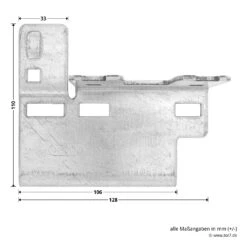 Hörmann Knotenblech, Beschlag L, Ausführung Rechts, Baureihe 30 -Hörmann Verkauf 3045000 hoermann knotenblech beschlag l ausfuehrung rechts baureihe 30 masse bild 1