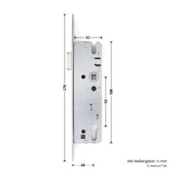 Hörmann Einsteck-Rohrprofilschloss KFV Für Schlupf-und Nebentüren, PZ -Hörmann Verkauf 3095108 hoermann einsteck rohrprofilschloss 1314 fuer schlupf und nebenturen pz breite laenge