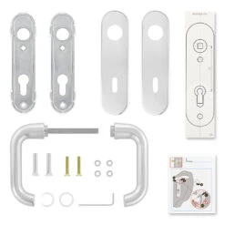 Hörmann Drückergarnitur D110 Kurzschild BB, Alu -Hörmann Verkauf 449909 hoermann drueckergarnitur mit kurzschild bb gelocht alu lieferumfang