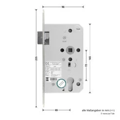 Hörmann Einsteckschloss Mit Wechsel PZ Rechts, Dornmaß 65 Mm -Hörmann Verkauf 450693 hoermann einsteckschloss mit wechsel pz re dornmass 65 mm breite laenge