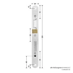 Hörmann Panikschloss 1201 PZ Für Stahltüren, Rechts -Hörmann Verkauf 478750 hoermann panikschloss 1201 pz dornmass 65 funktion e re masse schliessblech