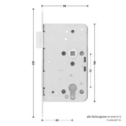 Hörmann Panikschloss 1201 PZ Für Stahltüren, Rechts -Hörmann Verkauf 478750 hoermann panikschloss 1201 pz dornmass 65 funktion e re seitenmasse