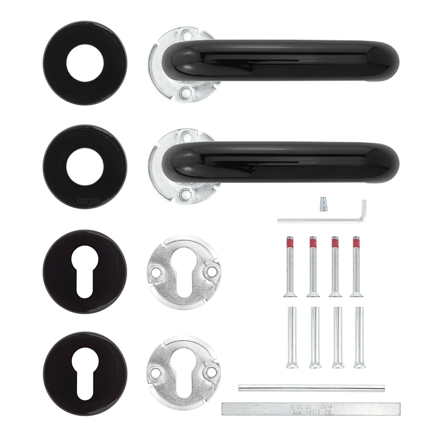 Hörmann FS Drückergarnitur D110 Rosette PZ, Schwarz 2 Hörmann FS Drückergarnitur D110 Rosette PZ, Schwarz - Image 2