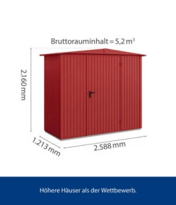 Hörmann Berry-Gerätehaus Classic-S Typ 1, Ca. B258,8/H216/T121,3 Cm -Hörmann Verkauf 6668297 WE BG 001 HoermannMetallgeraetehaus