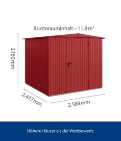 Hörmann Berry-Gerätehaus Classic-S Typ 2, Ca. B258,8/H216/T247,7 Cm -Hörmann Verkauf 6668479 WE BG 001 HoermannMetallgeraetehaus