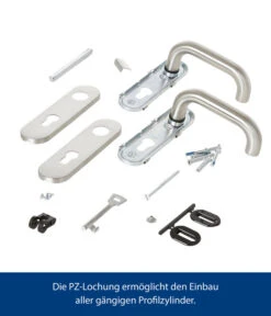 Hörmann Drückergarnitur PZ-Ausführung Edelstahl Gebürstet -Hörmann Verkauf 6675763 WE FS 003 HoermannDrueckergarnitur