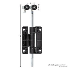 Hörmann Entlastungsrolle Mit Doppel-Bandteil 400 Mm, M12, DIN Links, Aufliegend -Hörmann Verkauf 772637 hoermann entlastungsrolle mit doppel bandteil 400mm m12 din links aufliegend masse bild 1