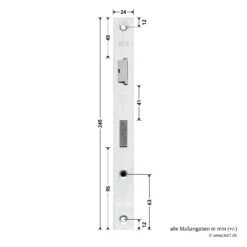 Hörmann Schlupftür-Schloss DF80/95/98, PZ, DIN Rechts -Hörmann Verkauf 796522 hoermann schlupftuer schloss df80 95 98 pz din rechts masse stulp